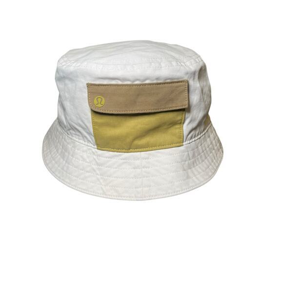 EUC Lululemon Medium Large On My Level Bucket Hat Pocket Cloche White & Gold - Picture 4 of 14